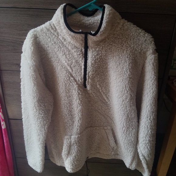 No Boundaries, Fuzzy Pullover Sweater with Drawstring Waist - Picture 1 of 4